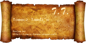 Tomecz Tamás névjegykártya